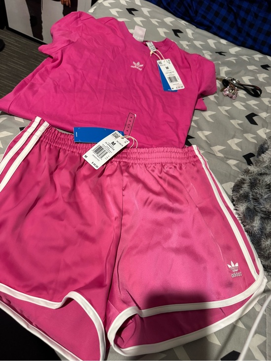 adidas Pants - adidas Hot Pink Girls' Tee and Athletic Shorts Set